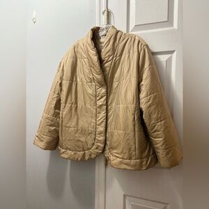 Feraud Lightweight Quilted Jacket Beige US Size 14- Small Snag
